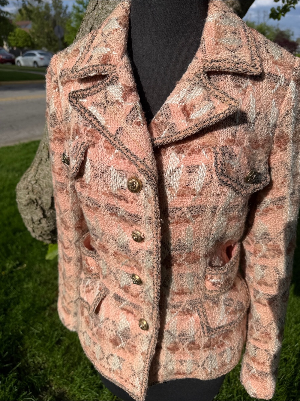 #textured tweed power jacket